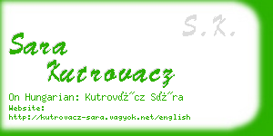 sara kutrovacz business card